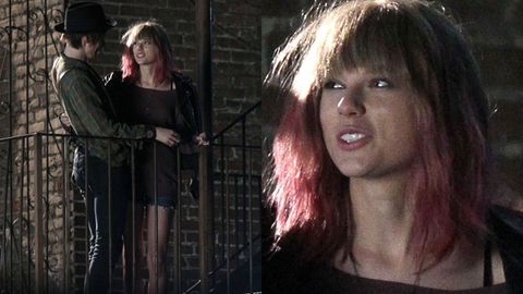Taylor Swift on the set of her new music video