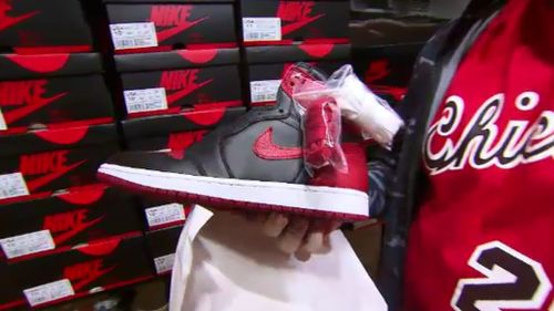 The Nike Air Jordan XXXI 'Banned' sneakers. (9NEWS)