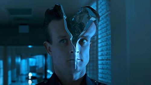 Made of virtually indestructible liquid metal, the T-1000 regenerates itself after being shot in the head.