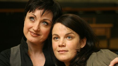Melle Stewart, right, with Australian actress Caroline O'Connor in 2008.