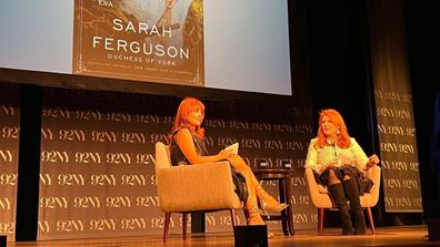 Glamour magazine editor Sam Barry (left) with Sarah Ferguson, Duchess of York (right) on-stage during the Q&A