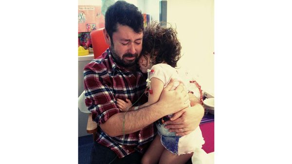 Steve McGill with Poppy after receiving news she has a brain tumour