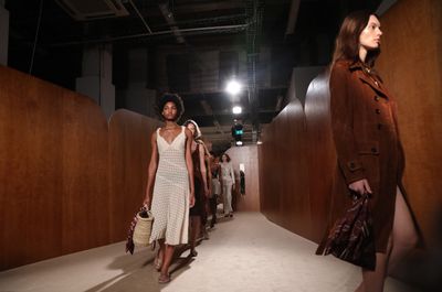 Models walk the runway at the Alexa Chung Ready to Wear Spring/Summer 2019 collection show during LFW.