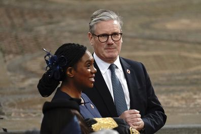 Britain's Conservative Party leader Kemi Badenoch, left, and Prime Minister Sir Keir Starmer
