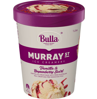 Bulla Murray St Ice Creamery Vanilla & Boysenberry Swirl Ice Cream
