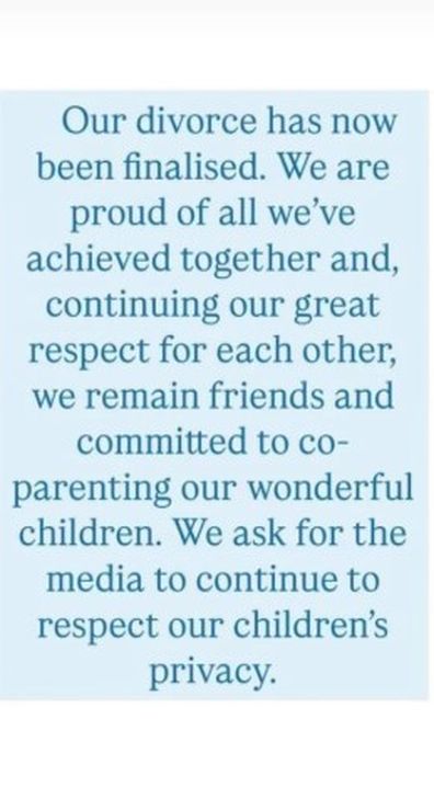 Sacha Baron Cohen Isla Fisher divorce statement