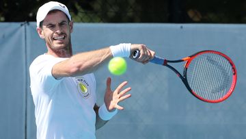 ADELAIDE, AUSTRALIA - DECEMBER 29: Andy Murray on court 6 during a practice session ahead of the 2023 Adelaide International at Memorial Drive on December 29, 2022 in Adelaide, Australia. (Photo by Sarah Reed/Getty Images)
