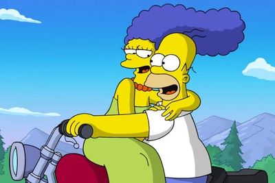 Yeah, she might have blue hair, but he has none. And you can't even say she's in it for money or the stimulating conversations... In fact, Homer gets dumber and more insensitive every season. Talk about diminishing returns!