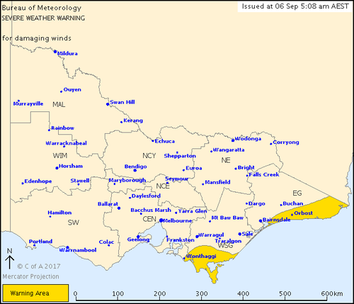 A severe weather warning remains in place for parts of Victoria. (BoM)
