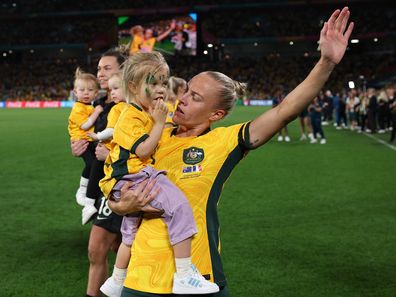 Tameka Yallop of Australia celebrates her victory with family.