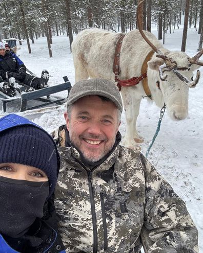 King Frederik and Queen Mary of Denmark in Finnish Lapland on Monday March 3 ahead of their state visit to Finland.