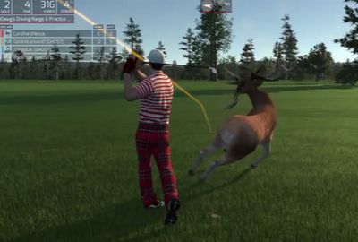Video glitch lets golfers turn deer hunter