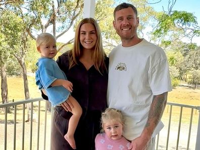 Collingwood star Tim Membrey and family