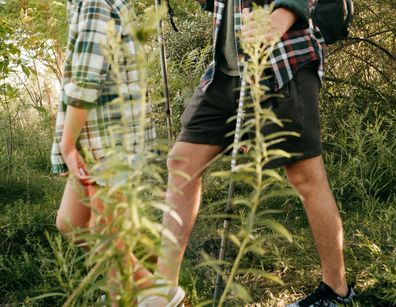 Family hiking together