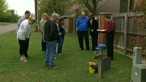 The family prayed together for a few minutes.