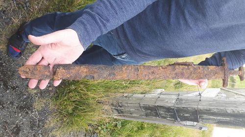 Goose hunters dig up 1000-year-old Viking sword