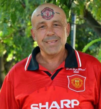 <b>A fanatical Bulgarian Manchester United fan has tattooed the club's badge to his head and changed his name to … Manchester United.</b><br/><br/>Mr United, formerly known as Zdravkov Levidzhov, fought for 10 years to change his name and claims his body art is often admired by fellow fans.<br/><br/>“It makes me stand out and proves my loyalty to United. I did think of having it on my arm, but that wouldn't have the same impact,” Mr United told <i>The Sun</i> <br/><br/>Mr United is not the only fanatical fan to visit the tattooist with their club’s crest and colours …<br/>