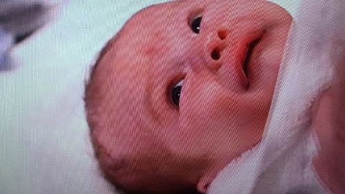 Little Sebastain was born in April, at the height of the scandal surrounding his father. Picture: Seven Network