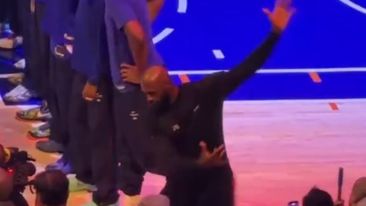 LeBron's antics during US anthem