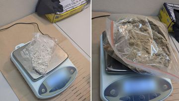 Powders believed to be illegal drugs seized during raids in Sydney over dark web syndicate.