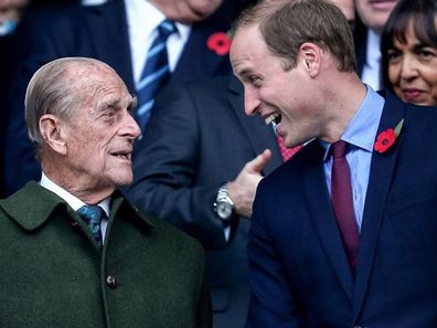 Prince Philip and Prince William share a laugh