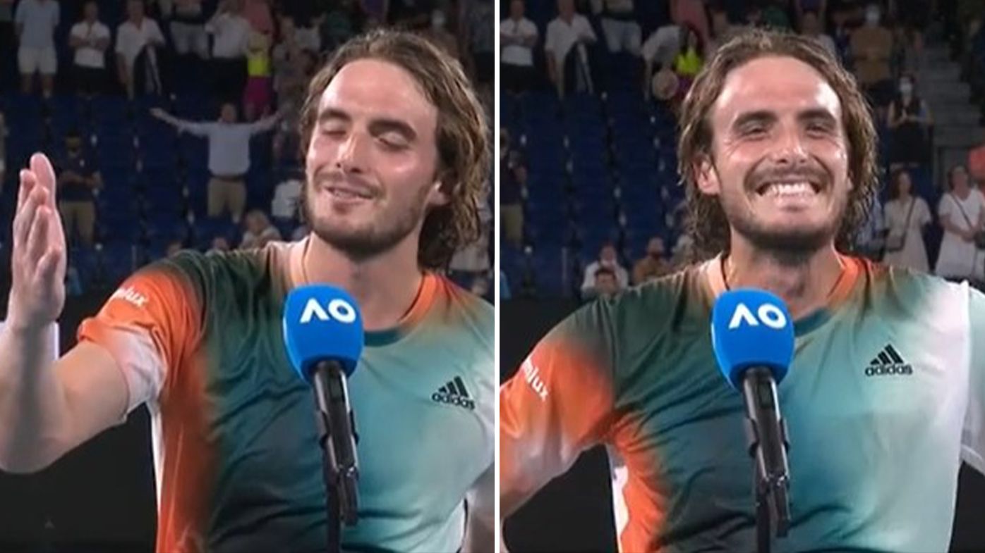 'I can barely speak right now': Sapping five-set epic leaves Stefanos Tsitsipas rattled in on-court chat