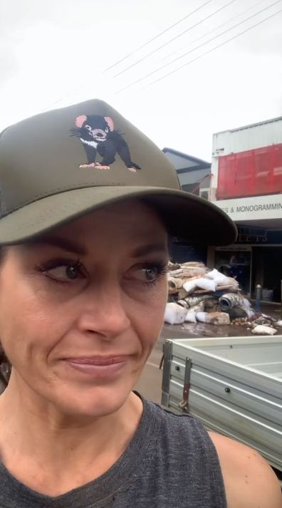 Madeleine West shares emotional video from Lismore amid NSW floods.
