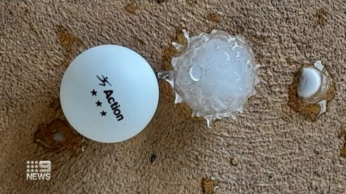 Golf-ball sized hail battered parts of South Australia, particularly Adelaide's northern suburbs. 