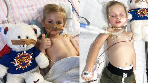 Jacob James is being treated in Westmead Children's Hospital's ICU.