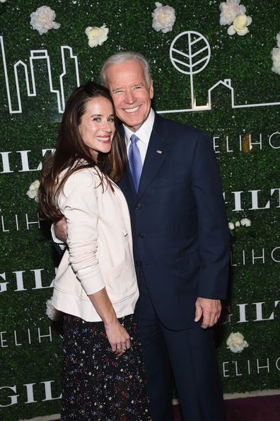 Ashley with her father at the Livelihood launch in New York in 2017.