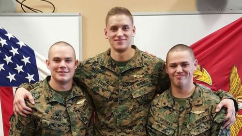 Nathan Ordway (R) is believed to be one of the three marines missing. (Facebook)