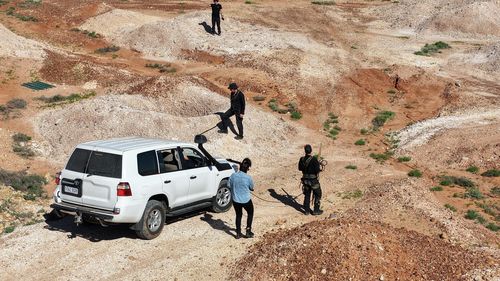 Police investigate a mine shaft in the search for evidence about the disappearance of SA mum Trisha Graf.