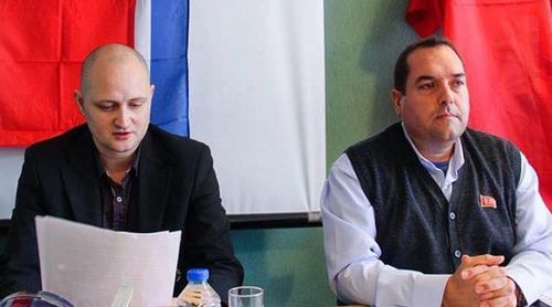 Larsen and Alejandro Cao de Benos at a KFA meeting in Belgium, 20214.