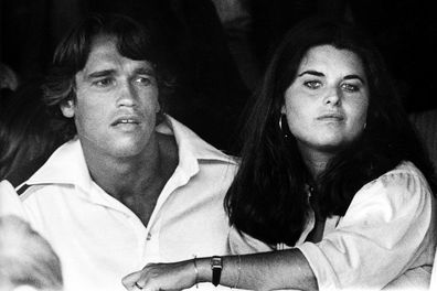 Arnold Schwarzenegger and Maria Shriver at the 6th Annual RFK Tennis Tournament in 1977.