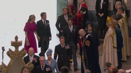 Prince Harry arrives at coronation 