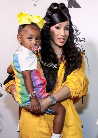 Cardi B and daughter Kulture attend the Teyana Taylor The Album Listening Party on June 17, 2020 in Beverly Hills, California