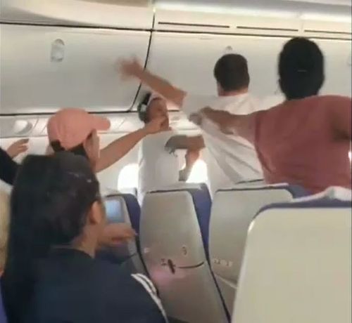 On a recent Gold Coast-Singapore flight, a man grew aggressive, forcing passengers to wrestle him to the floor.