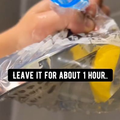 Lemon vinegar cleaning hack showerhead