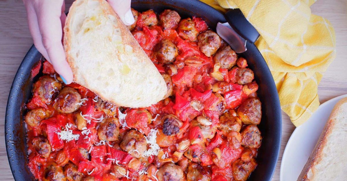 Easy recipes: Jane de Graaff's easy five-ingredient sausage meatball and bean bake - 9Kitchen
