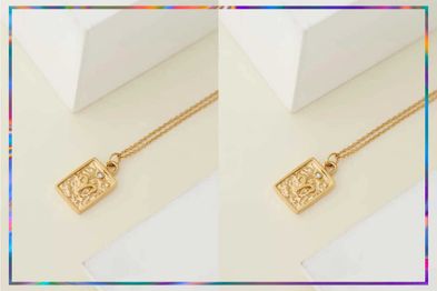 9PR: Carly Paiker Aries Star Sign Zodiac Tag Necklace