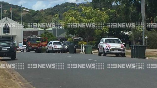 Police locked down the Short Street, Redlynch, complex. (Saskia Wilson)