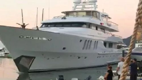 The multi-million-dollar superyacht crashed into a wharf in Cairns.