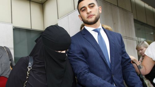 Fatima Elomar and her lawyer outside court. (AAP)