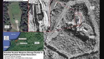 This satellite image from the Federation of American Scientists shows a buried nuclear weapons storage bunker in the Kaliningrad region.