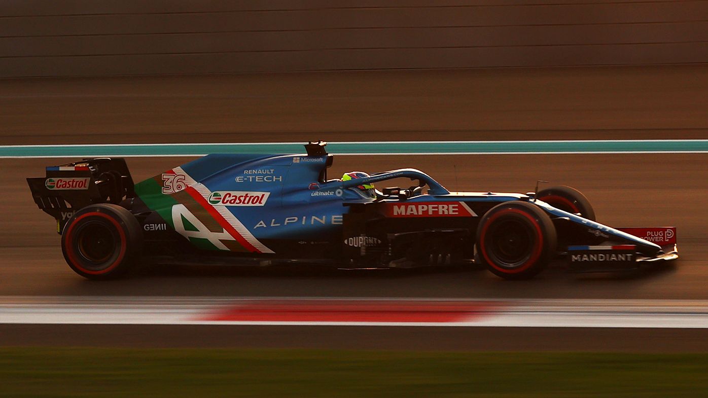 Oscar Piastri in action for Alpine at the post-season F1 test in Abu Dhabi.
