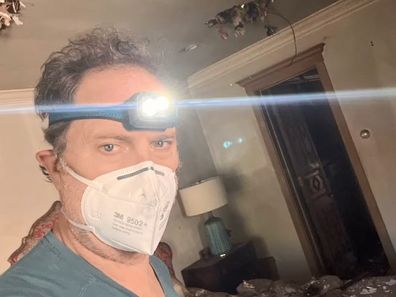 Rainn Wilson shows aftermath of house after it was damaged in a mountain fire