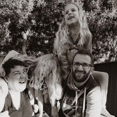 Mel Groenewold with her husband and two children.