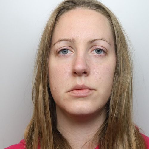 In this handout photo provided by Cheshire Constabulary, Lucy Letby has a headshot taken while in police custody in November 2020 