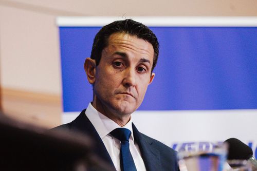 AFR: 2025-26 Orçamento de Queensland. David Cristafulli Supremo de Queensland discurso no meio. Foto: Jamila Filippone 24 de junho de 2025
