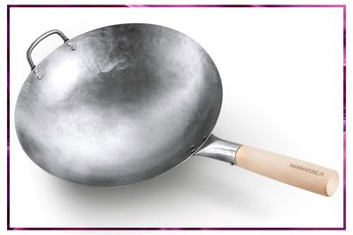 9PR: Authentic Hand Hammered Wok, 14 Inch Carbon Steel Chinese Pow Wok